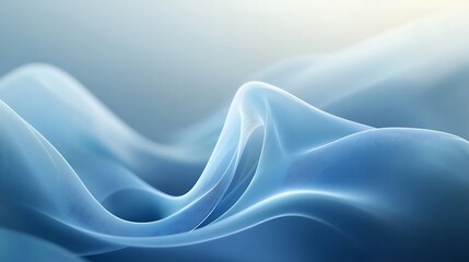 Fototapeta premium Abstract Blue Waves Flowing Smoothly Design