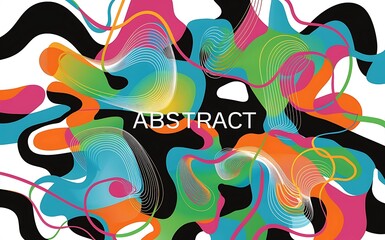 Obraz premium Trendy abstract background composition of amorphous forms and lines vector illustration