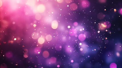 Obraz premium Colorful background with vibrant bokeh lights and glowing glitters, A mesmerizing and light effect bokeh effect showcases a blurred background, light particles creating a sparkling glitter background.