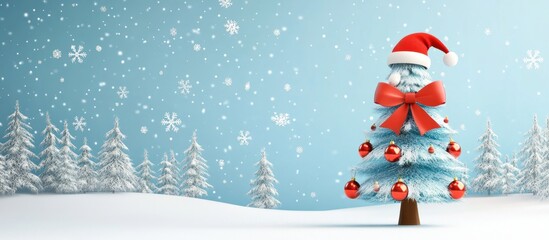 Winter Wonderland Christmas Tree: Festive Snowy Scene
