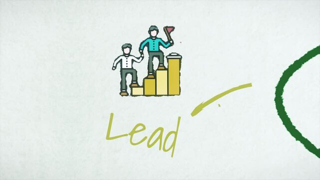 Road to success concept loopable animation. Elements of success. Animatiom on the concept of success.