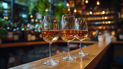 Bar setting modern elegant wine glasses high resolution hd image