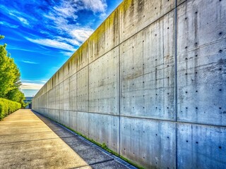 Fototapeta premium Panoramic Grey Concrete Wall Background - High-Resolution Texture Image for Design Projects