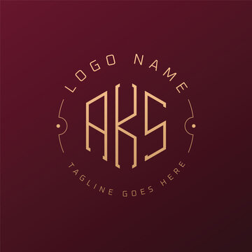 Luxury AKS Logo Design, Elegant Letter AKS Monogram Logo. Minimalist Polygon AKS Logo Design Template