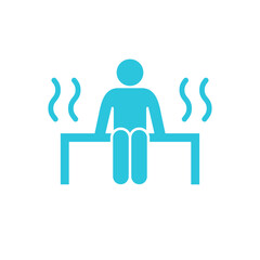 Sauna icon. Isolated on white. Blue icon set.