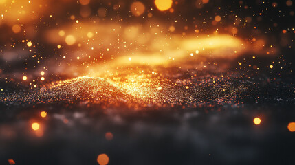 Obraz premium Neon light effect background with bokeh and tiny particles dancing, sparkling blurred abstract shiny bokeh background, abstract background with blurred bokeh lights with shiny sparkle glitters.