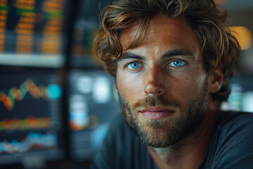 Obraz premium Confident male engineer in modern industrial factory generative ai