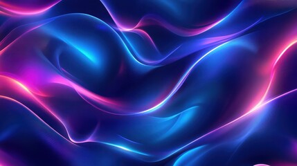 Fototapeta premium Abstract Neon Waves Flowing Dynamically Across Dark Background