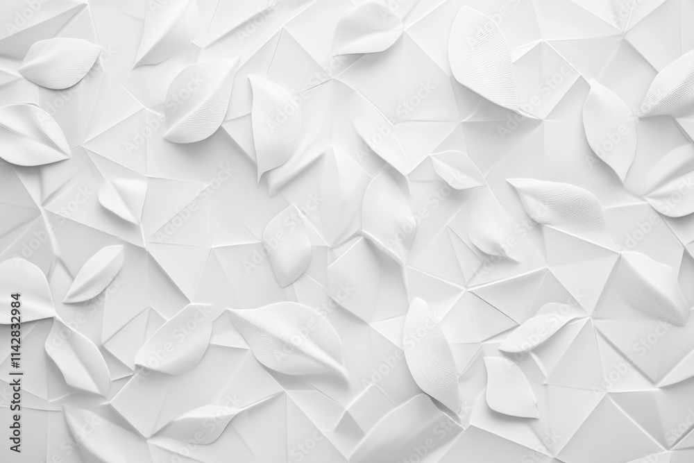Poster a close-up shot of a wall made entirely of white paper, ideal for use in backgrounds or as a decorat
