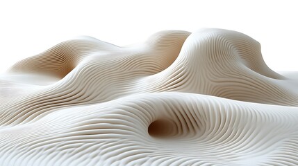 Abstract White Sculpted Waves Form Organic Landscape