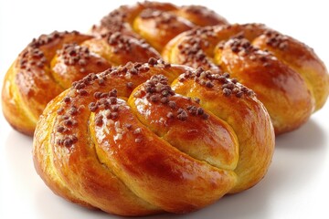 Fototapeta premium Delicious pastry on a clean white surface, perfect for food photography and advertising