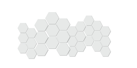 Geometric technology white and grey hexagon background. Abstract vector illustration Science technology and medical concept hexagon on transparent background


