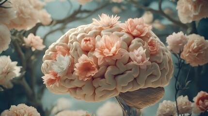 Floral Brain Concept: Blossoming Mind and Cognitive Growth
