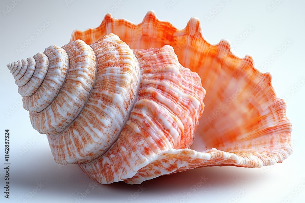 Poster A detailed image of a single shell on a white background