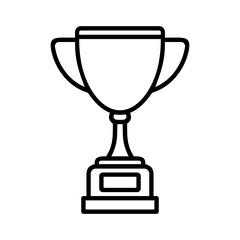 Trophy cup linear icon. Concept of victory, success, and recognition. Vector illustration