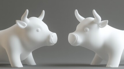 Dynamic 3D Bull and Bear Market Composition