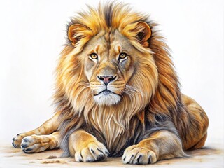 Obraz premium Pencil Drawings of Lions: Majestic Big Cat Art Prints, Realistic Lion Sketches, Wildlife Pencil Art, Animal Portrait Drawings
