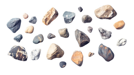 Pebbles, transparent background