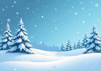 Naklejka premium snowy winter landscape features bright snowy scenery intricate vector illustrations snowflakes format design use