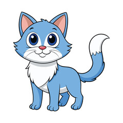 Obraz premium Cute Cartoon Turkish Angora Cat