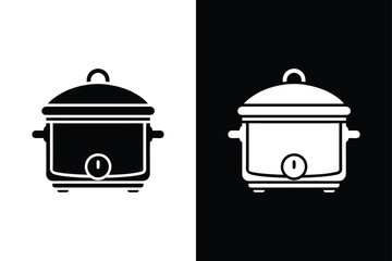 Slow cooker icon vector on White Background ,Vector Art Illustration on white background.