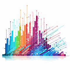 Obraz premium Illustration of financial growth chart statistic for business data analysis