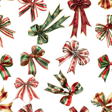 Seamless Pattern with Ribbon Designs on a Starry Background &ndash; Perfect for Home Textiles, Wall Decor, Scrapbooking, Digital Paper, Notebooks, and More