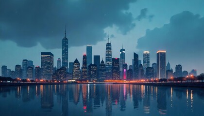 Fototapeta premium A city skyline made only of raindrops illustration concept (