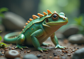 Obraz premium creature born fantasy world includes lizards frogs advanced scientific