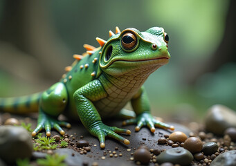 Fototapeta premium creature born fantasy world includes lizards frogs advanced scientific