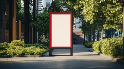 Mockup Of Customized Freestanding Sign On Sidewalk