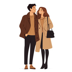 Elegant Couple in Chic Style – Sophisticated Fashion Illustration
