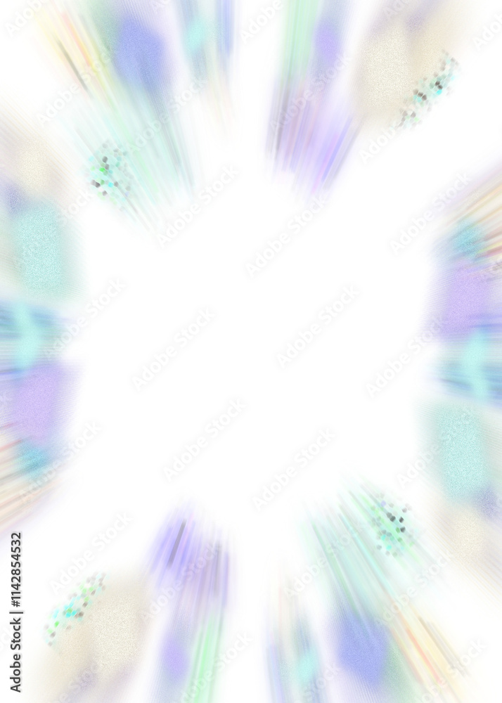 Wall mural an abstract transparent iridescent color blur burst design element.