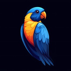 Fototapeta premium Sleek Avian Emblem: Minimalist Parrot Logo Design