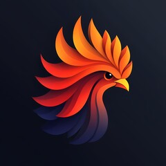Fototapeta premium Sleek Rooster Emblem - Minimalistic Vector Design