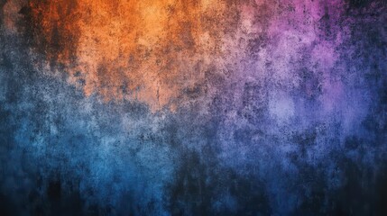Obraz premium grainy gradient background with deep blue, purple, orange, and black textures. the abstract design creates a captivating visual that draws the viewer in with its depth