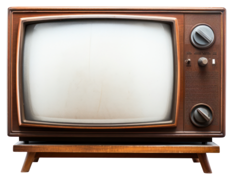 PNG Vintage television with cut out screen white background broadcasting electronics.