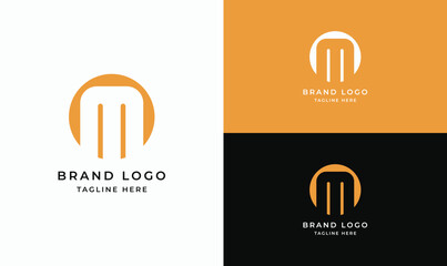 Bold Letter M Logo Design - Modern Minimalist Typography Circle Icon for Business and Technology Branding