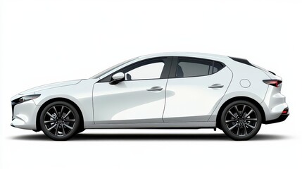 hatchback vehicle displayed on a clean white background, showcasing its sleek design and modern features, ideal for automotive advertisements or illustrations
