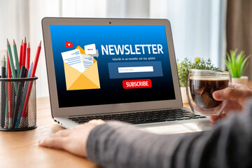 newsletter signup page on computer for customer to subscribe snugly newsletter update information...