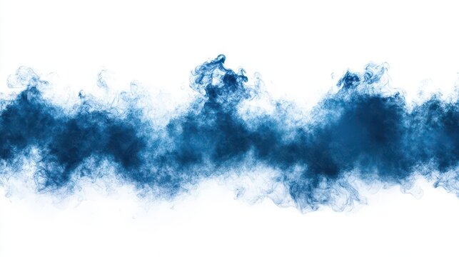 dynamic blue smoke explosion creating a captivating border on a white background, illustrating the power of creative expression in a visually striking manner