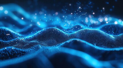 dynamic digital waves of blue flowing across a technology-themed background, representing data connectivity and movement, infused with a sense of modernity and digital innovation