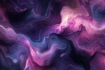 Fototapeta premium Cosmic Swirls: A mesmerizing abstract artwork depicting a vibrant nebula with swirling colors of purple, pink, and blue, reminiscent of a galaxy far, far away.