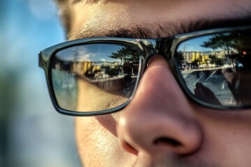 Close-up portrait of a person wearing glasses, perfect for use in editorial or commercial contexts
