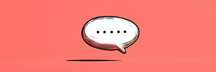 Obraz premium Speech Bubble White Coral Background Dialogue Graphic Communicat