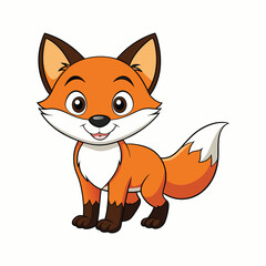 Obraz premium A Cute Red Cartoon Fox