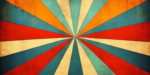 A vibrant, retro-style background with colorful rays radiating from the center, perfect for various creative projects.