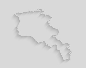 Vector map Armenia, abstract inner shadow