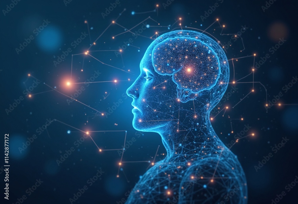 Poster conceptual technology illustration of artificial intelligence