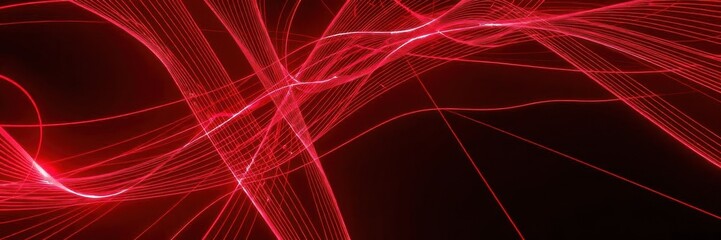 Abstract red lines forming a dynamic connection, speed and energy implied, streak, design, abstract background